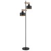 Lampadaire Globo RIELLY Couleur bois, Noir, 2 lumières