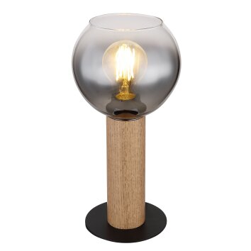 Lampe de table Globo MOITAS Couleur bois, Noir, 1 lumière