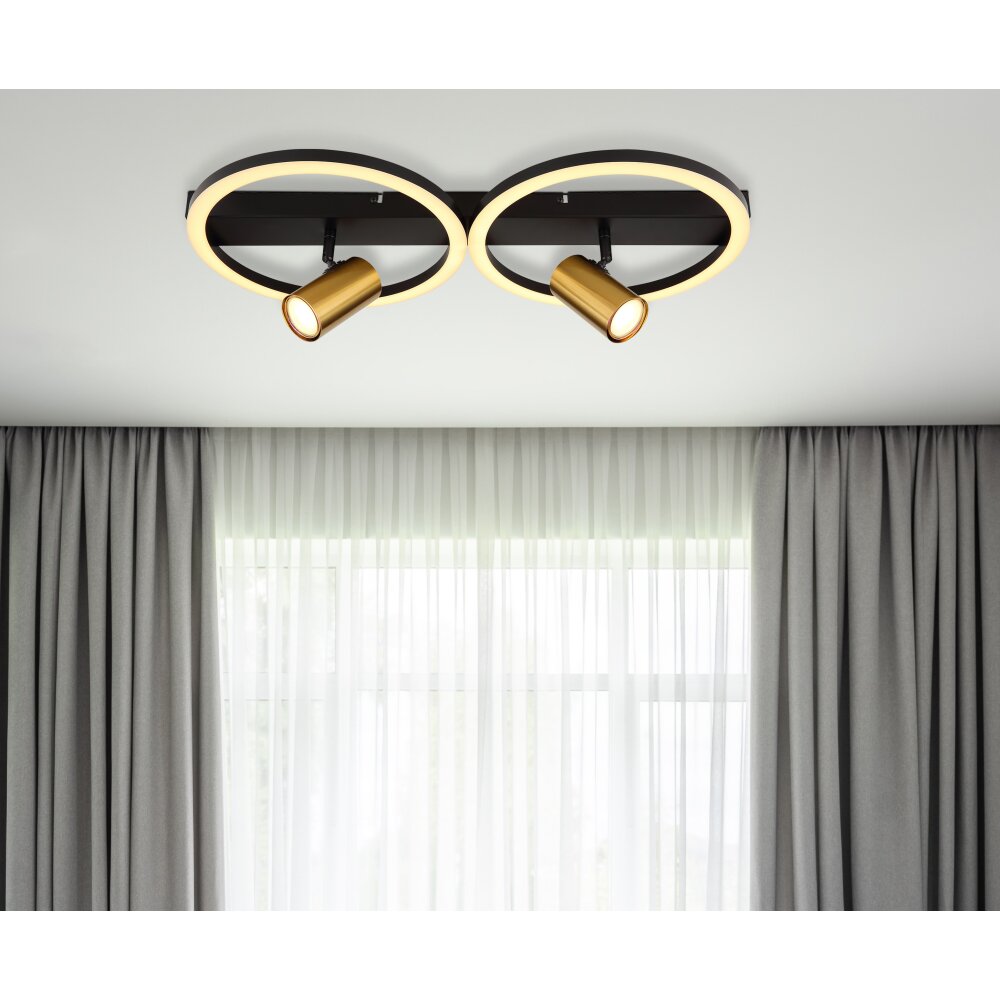 Plafonnier Globo MARRIE LED Laiton, Noir, 1 lumière main product photo