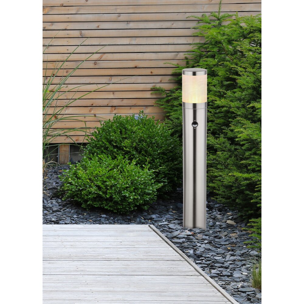 Borne lumineuse Globo XELOO Argenté, 1 lumière, Détecteur de mouvement main product photo