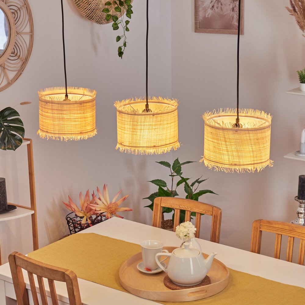 Suspension Chenevrey Écru, 3 lumières main product photo