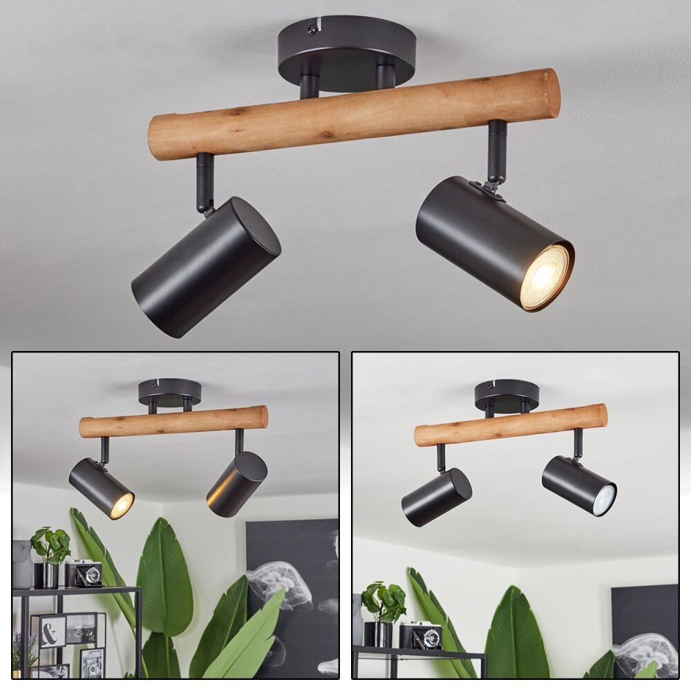 Plafonnier Arbrentin Écru, Noir, 2 lumières main product photo