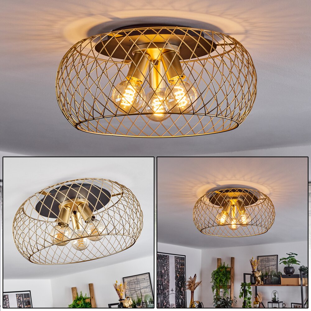 Plafonnier Pinsaguel Laiton, Noir, 3 lumières main product photo