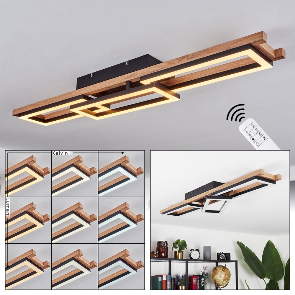 Plafonnier Ayajasco LED Brun, Couleur bois, Noir, 1 lumière main product photo