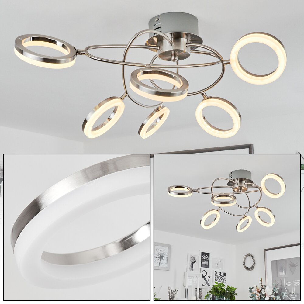 Plafonnier Frans LED Nickel mat, 1 lumière main product photo