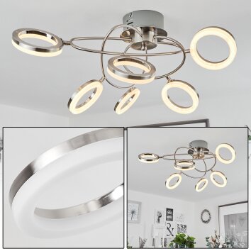 Plafonnier  Frans LED Nickel mat, 1 lumière