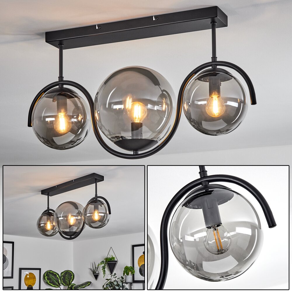 Plafonnier Orieux Noir, 3 lumières main product photo