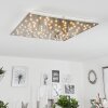 Plafonnier  Madrier LED Nickel mat, Blanc, 1 lumière, Télécommandes