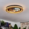 Plafonnier  Xamontarupt LED Brun, Couleur bois, Noir, 1 lumière, Télécommandes