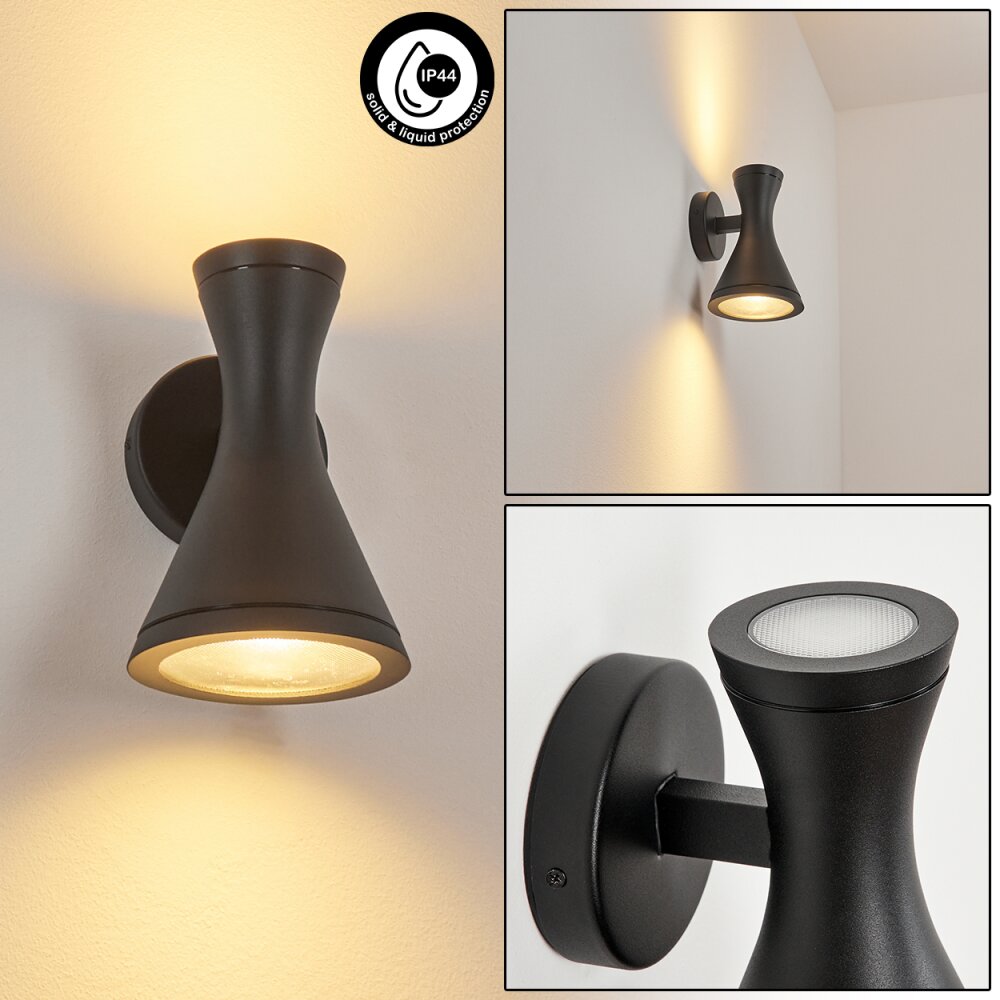 Applique murale d'extérieur Verberie Noir, 2 lumières main product photo