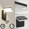 applique solaire  Lonquimai LED Noir, 1 lumière, Détecteur de mouvement