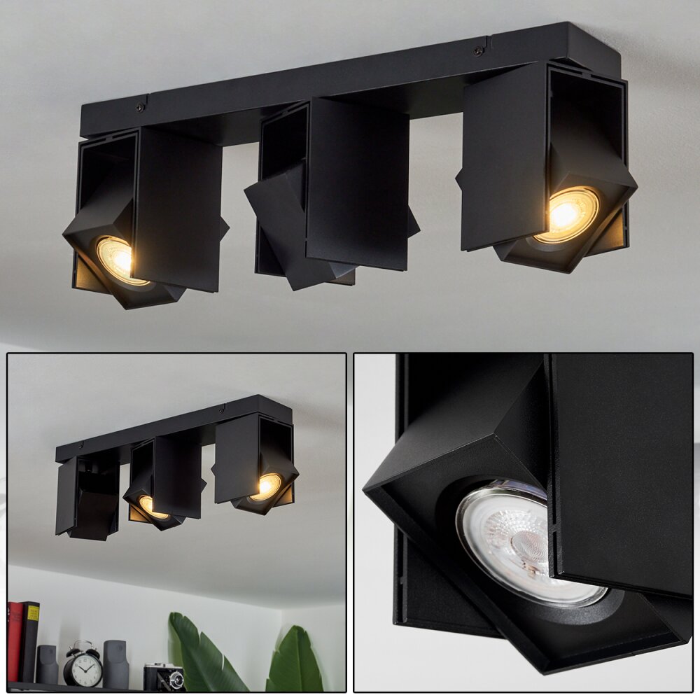 Plafonnier Prassinet Noir, 3 lumières main product photo