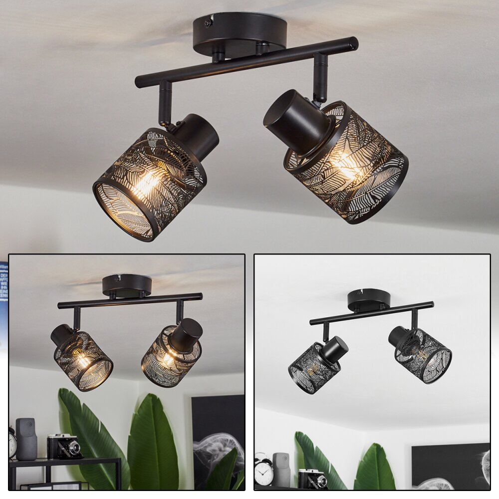 Plafonnier Roto Noir, 2 lumières main product photo