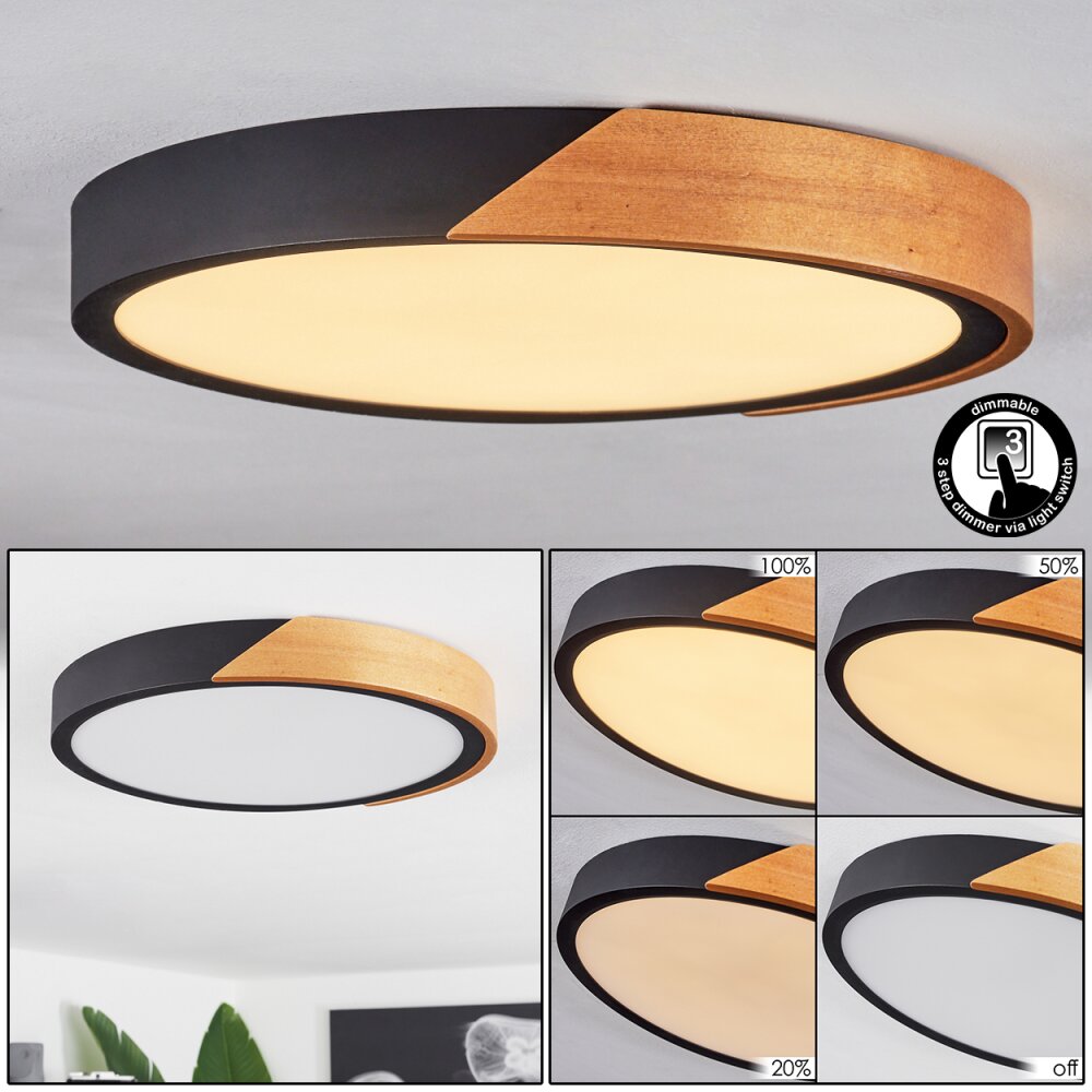 Plafonnier Pontchardon LED Brun, Noir, 1 lumière main product photo
