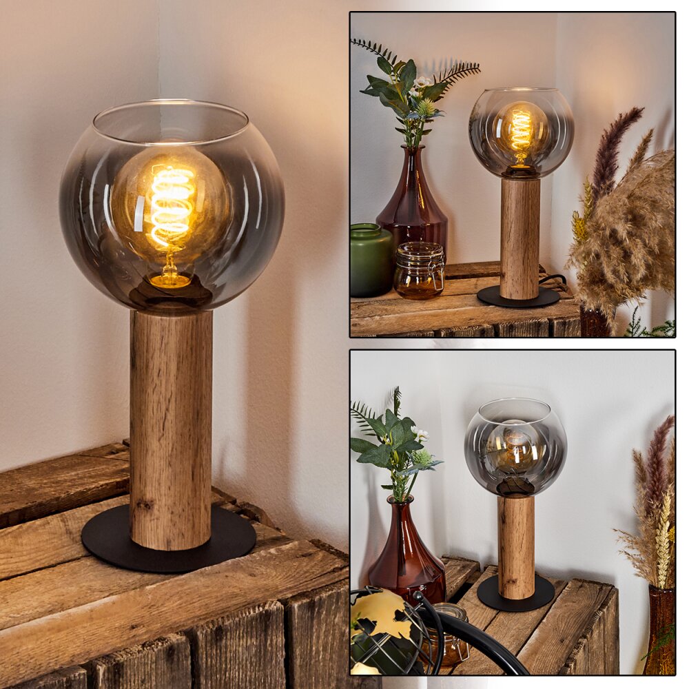 Lampe de table Vouhet Brun, Couleur bois, Noir, 1 lumière main product photo