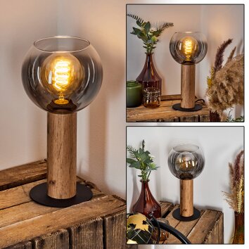 Lampe de table  Vouhet Brun, Couleur bois, Noir, 1 lumière