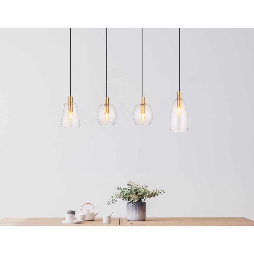 Suspension Globo GARRI Laiton, 4 lumières main product photo