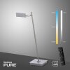 Lampe de table Paul Neuhaus PURE-MIRA LED Aluminium, 1 lumière, Télécommandes