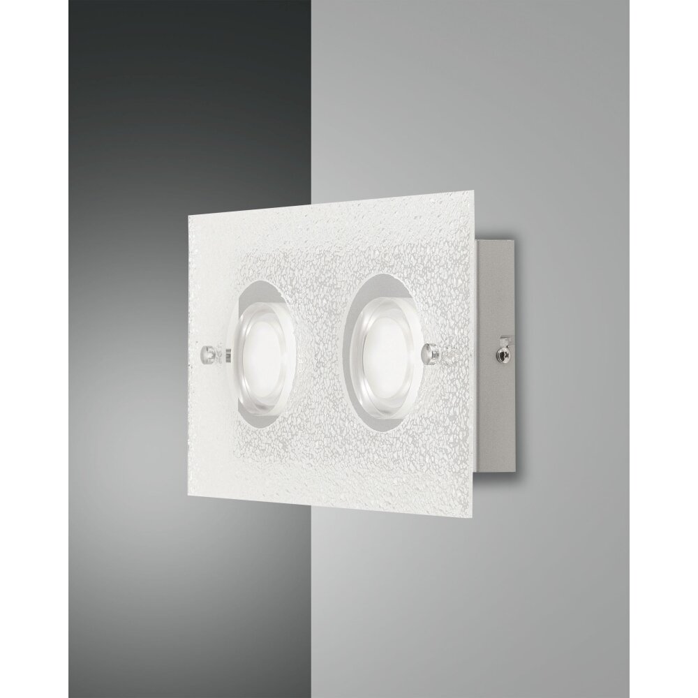 Applique murale Fabas Luce Bali LED Argenté, 2 lumières main product photo
