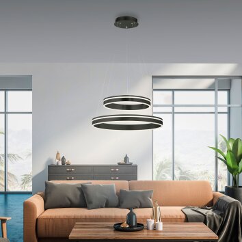 Suspension Paul Neuhaus Q-VITO LED Anthracite, 1 lumière, Télécommandes