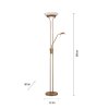 Lampadaire à vasque Leuchten-Direkt ZAHARA LED Vieux laiton, 2 lumières