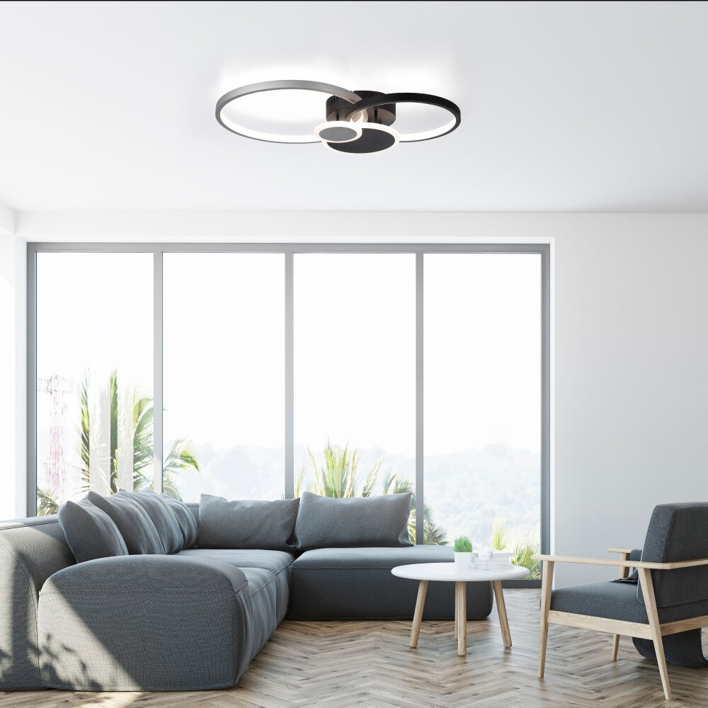 Plafonnier Leuchten-Direkt PAPILON LED Noir, 1 lumière main product photo