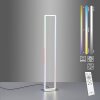 Lampadaire Leuchten-Direkt FELIX60 LED Acier brossé, 2 lumières, Télécommandes, Changeur de couleurs