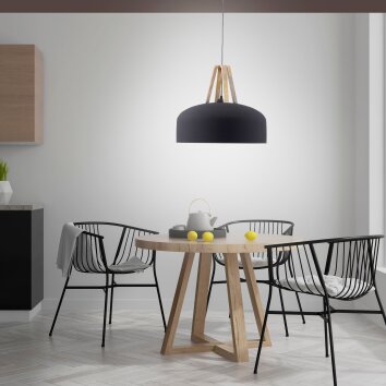 Suspension Leuchten-Direkt HAREA Écru, Noir, 1 lumière Suspension Leuchten-Direkt HAREA Écru, Noir, 1 lumière
