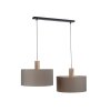 Suspension Leuchten-Direkt LINEN Écru, Noir, 2 lumières