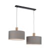 Suspension Leuchten-Direkt LINEN Écru, Noir, 2 lumières