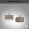 Suspension Leuchten-Direkt LINEN Écru, Noir, 2 lumières