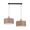 Suspension Leuchten-Direkt LINEN Écru, Noir, 2 lumières