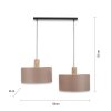 Suspension Leuchten-Direkt LINEN Écru, Noir, 2 lumières