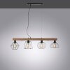 Suspension Leuchten-Direkt KASKA Bois foncé, Noir, 4 lumières