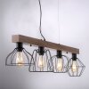 Suspension Leuchten-Direkt KASKA Bois foncé, Noir, 4 lumières