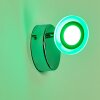 Applique murale Lucy LED Chrome, 1 lumière, Télécommandes, Changeur de couleurs