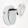 Applique murale Lucy LED Chrome, 1 lumière, Télécommandes, Changeur de couleurs