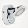 Applique murale Lucy LED Chrome, 1 lumière, Télécommandes, Changeur de couleurs