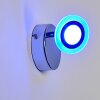 Applique murale Lucy LED Chrome, 1 lumière, Télécommandes, Changeur de couleurs