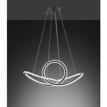 Suspension Wofi-Leuchten MADISON LED Noir, 1 lumière, Télécommandes