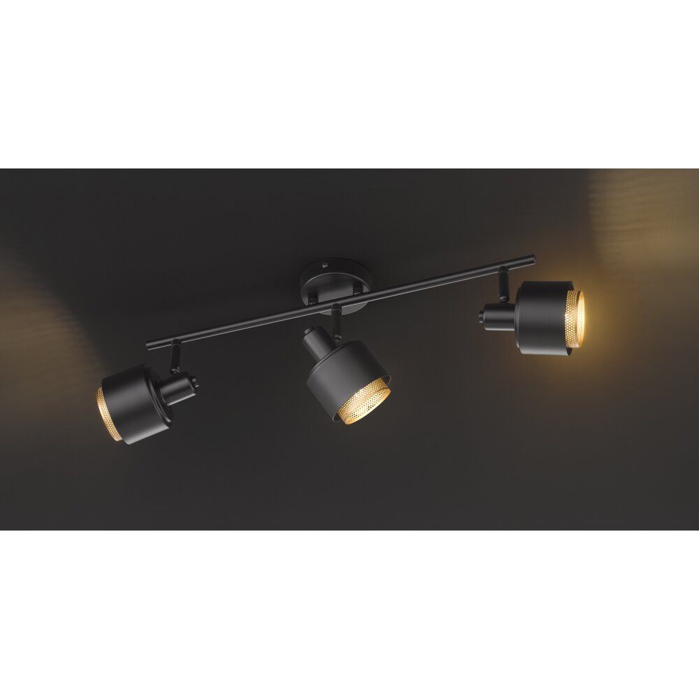 Plafonnier Wofi MARGATE Noir, 3 lumières main product photo