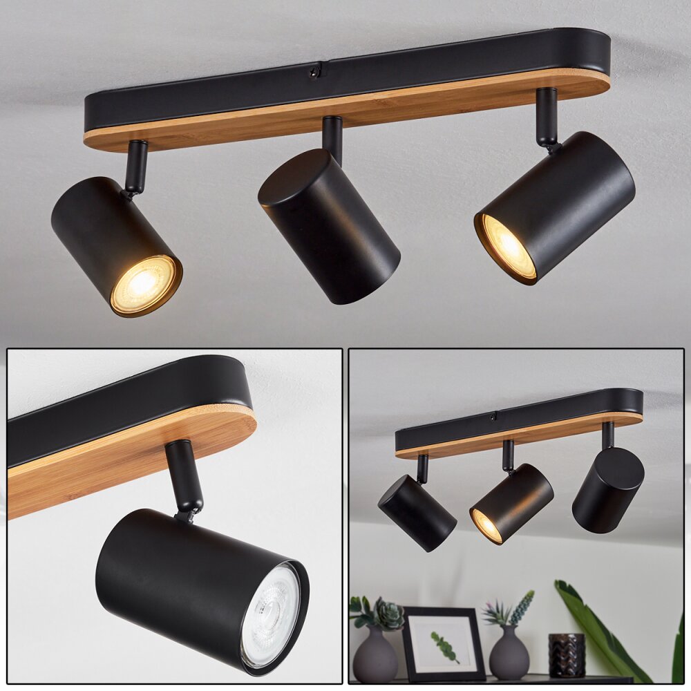 Plafonnier Gandufe Écru, Noir, 3 lumières main product photo