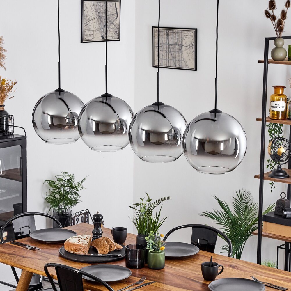 Lustre Suspension Industrielle En Verre Holophane – Pour Cuisine Ou Salon