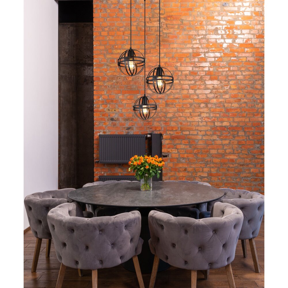 Suspension Globo TAMARA Noir, 3 lumières main product photo
