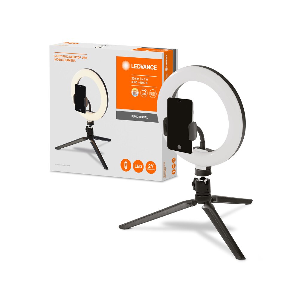 Lampe de table Ledvance MOBILE RING Noir, 1 lumière main product photo