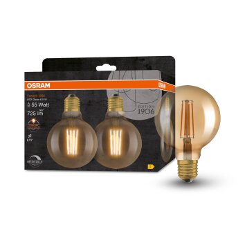 OSRAM Vintage 1906 Lot de 2 LED E27 6,5 watt 2400 kelvin 725 lumen