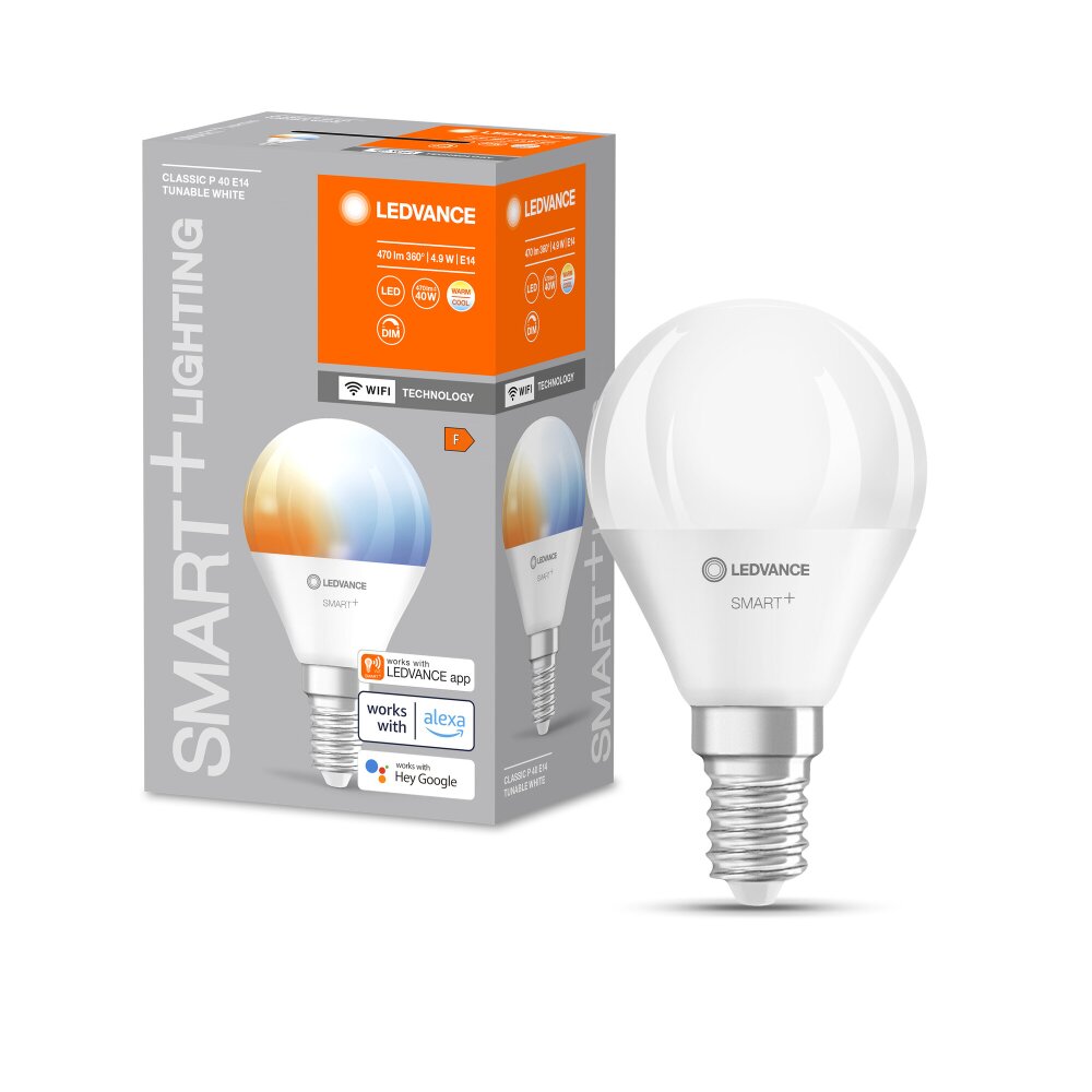 LEDVANCE SMART+ WiFi LED E14 4,9 watt 2700-6500 kelvin 470 lumen main product photo