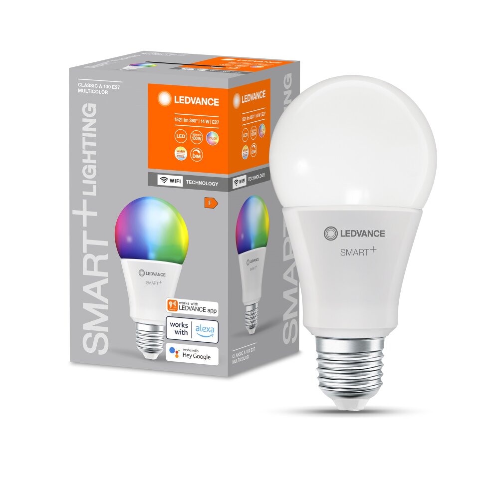 LEDVANCE SMART+ WiFi LED E27 14 watt 2700-6500 kelvin 1521 lumen main product photo