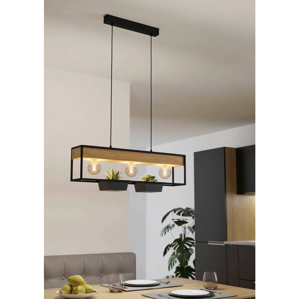 Suspension Eglo LIBERTAD Écru, Noir, 3 lumières main product photo