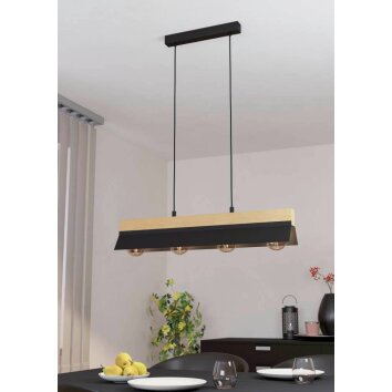 Suspension Eglo TARRAFO Brun, Noir, 4 lumières